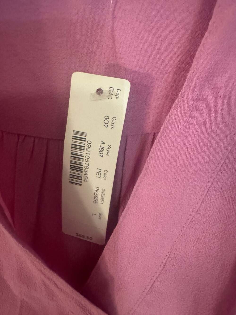 J.Crew Drapey-Band V-Neck Popover Blouse in Petunia Pink - Picture 3 of 5